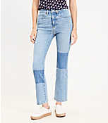High Rise Kick Crop Jeans in Destructed Mid Stone Wash carousel Product Image 1
