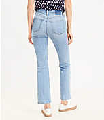 High Rise Kick Crop Jeans in Destructed Mid Stone Wash carousel Product Image 3