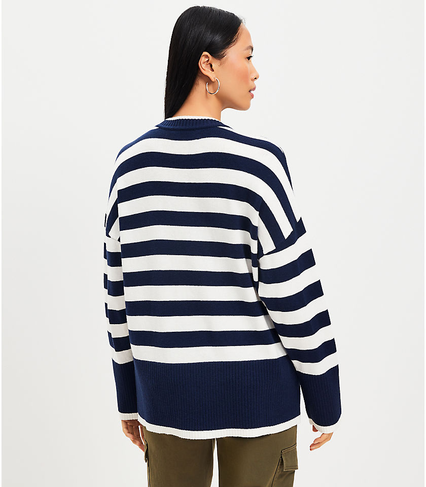 Stripe Relaxed Tunic Sweater