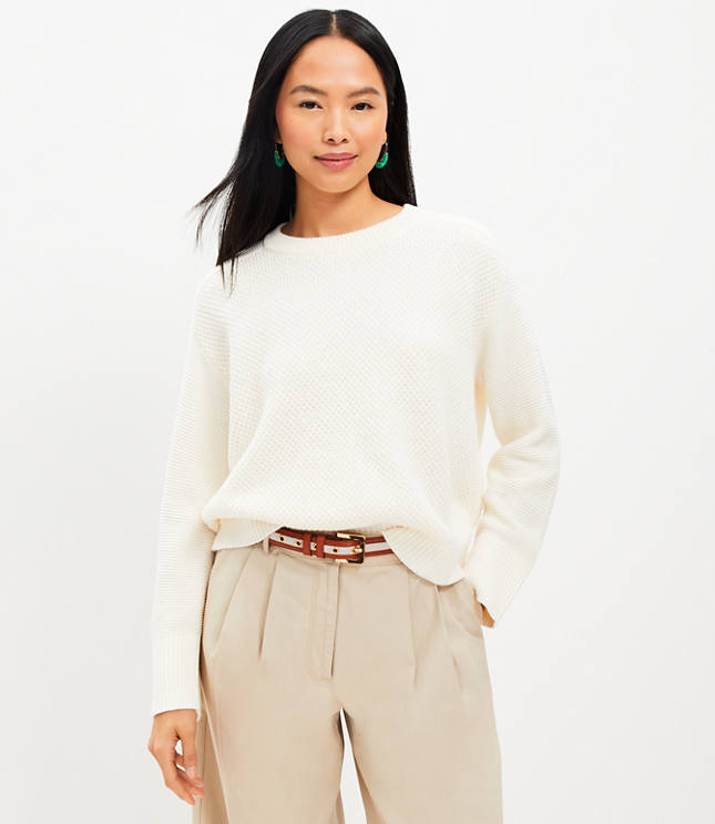 Textured Saddle Sleeve Sweater