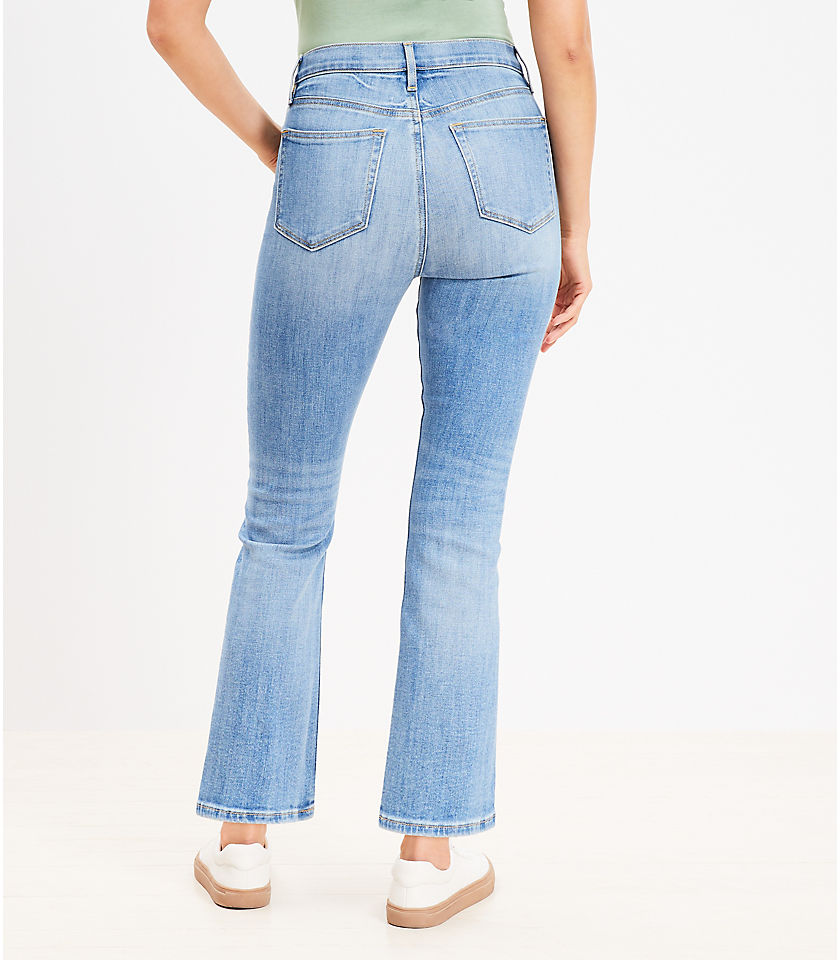 Flap Coin Pocket High Rise Kick Crop Jeans in Luxe Medium Wash