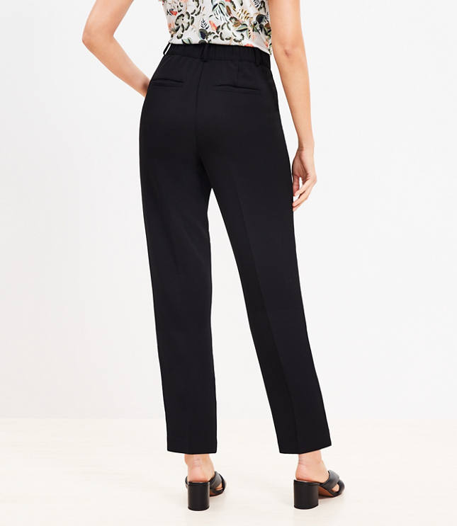 Pleated Tapered Pants in Crepe