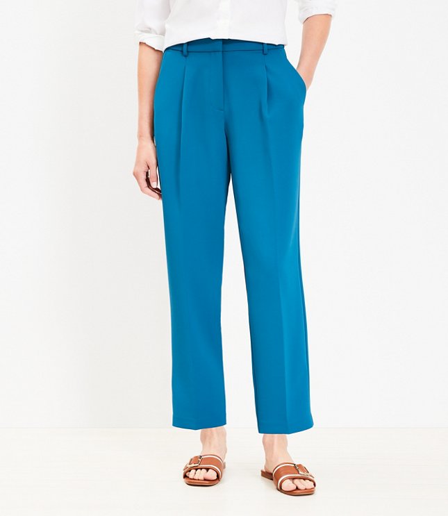 Pleated Tapered Pants in Crepe