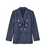 Faux Denim Double Breasted Blazer carousel Product Image 4