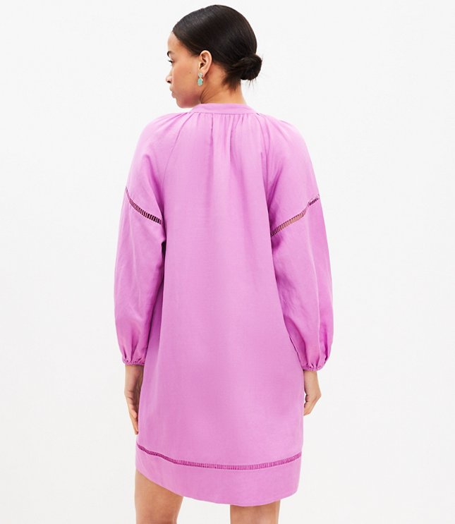 Cutout Linen Blend Pocket Dress