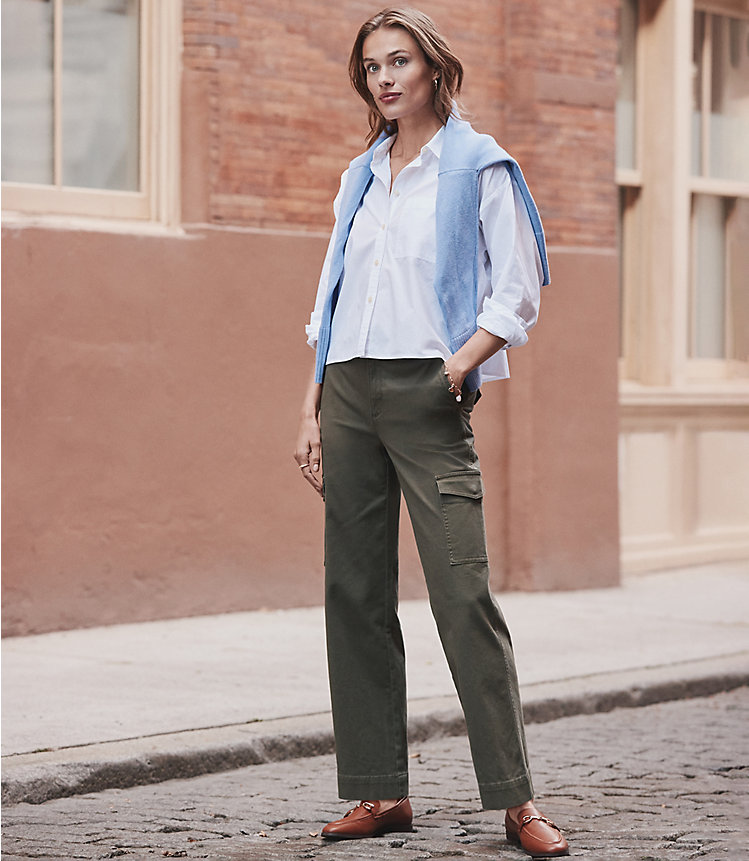 Structured Cargo Pants in Twill image number null