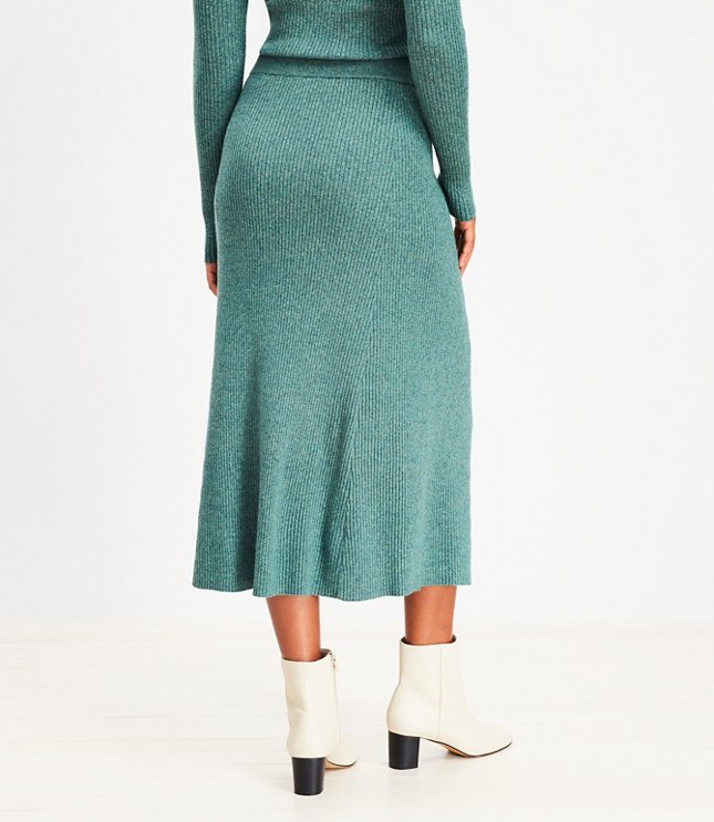 Marled Ribbed Midi Sweater Skirt image number 2