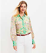 Floral Crepe Utility Shirt carousel Product Image 1