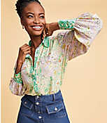 Floral Crepe Utility Shirt carousel Product Image 4