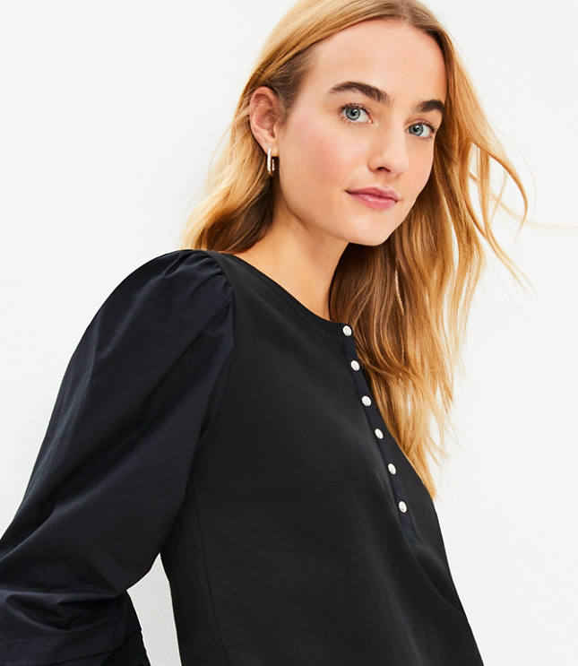 Mixed Media Henley Top