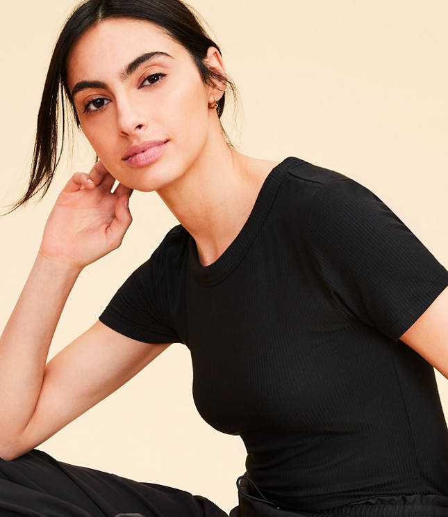 Petite Lou & Grey Ribbed Bra Tee