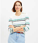 Stripe Draped Sleeve Sweater carousel Product Image 1