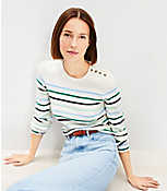 Stripe Draped Sleeve Sweater carousel Product Image 2