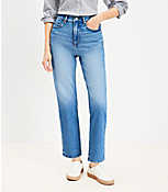 Tall High Rise Straight Jeans in Vintage Mid Indigo Wash carousel Product Image 1