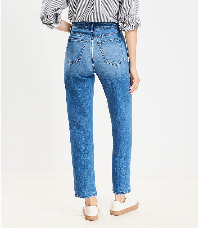 Tall High Rise Straight Jeans in Vintage Mid Indigo Wash