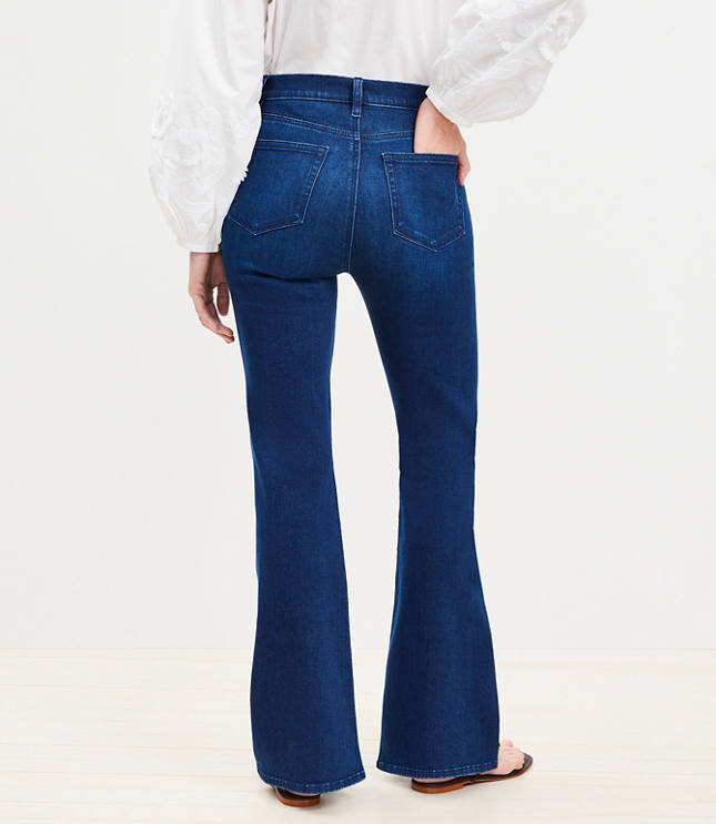 Petite High Rise Slim Flare Jeans in Dark Wash