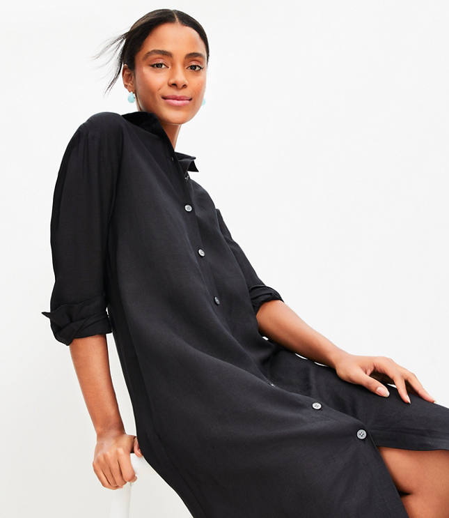 Long shirt dress with pockets on sale