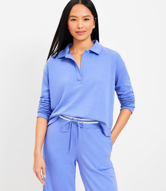 Petite Lou & Grey Cozy Cotton Terry Rugby Top