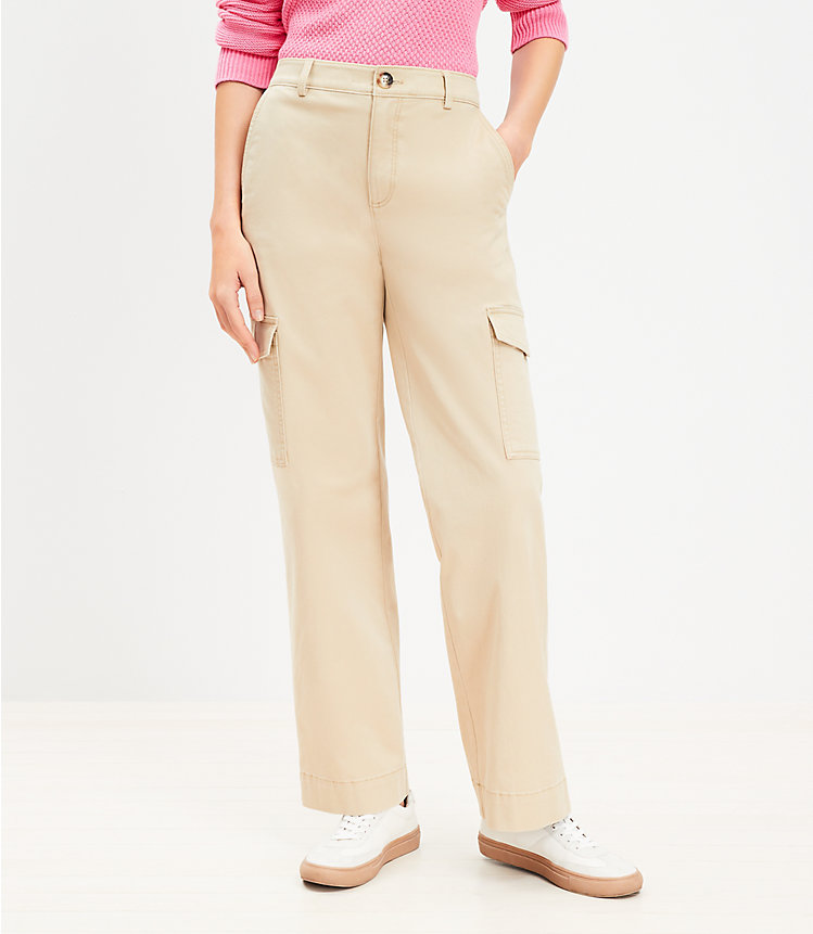 Petite Structured Cargo Pants in Twill image number 0