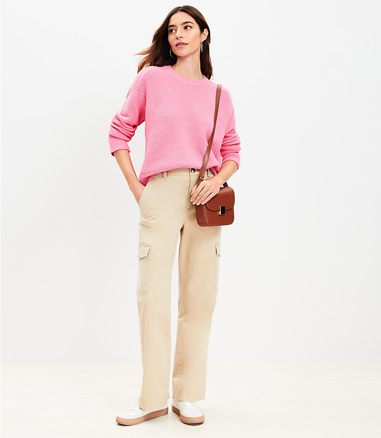 Petite Structured Cargo Pants in Twill image number 1