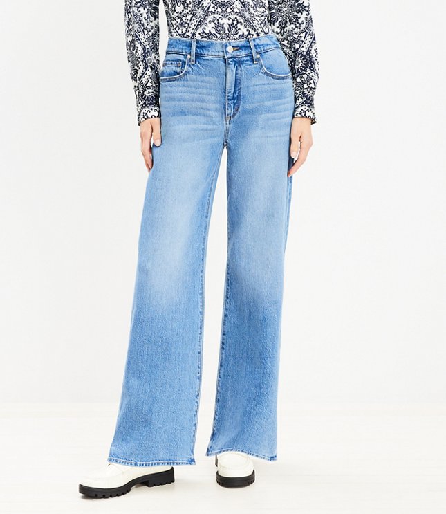Tall High Rise Wide Leg Jeans in Bright Mid Indigo Wash