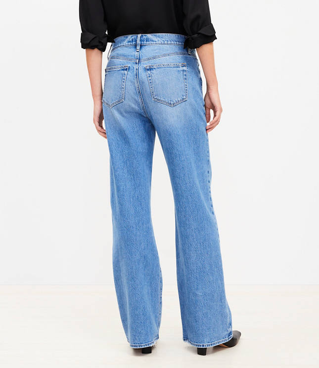 Tall High Rise Wide Leg Jeans in Bright Mid Indigo Wash