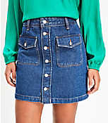 Tall Patch Pocket Denim Skirt carousel Product Image 1