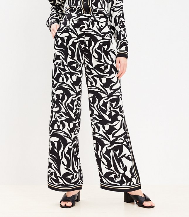 As Is Truth + Style Petite Printed Crepe Pull-On Palazzo Pants