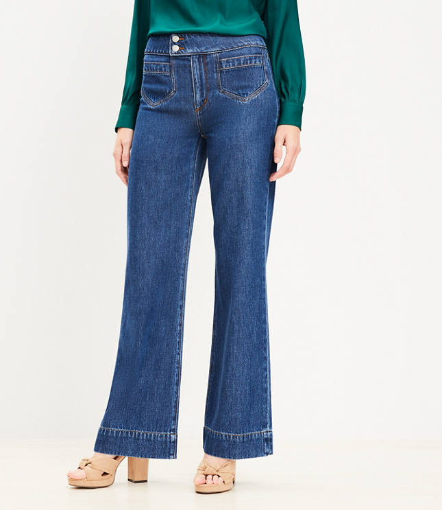 Super Soft Girlfriend Jeans in Bright Mid Indigo Wash