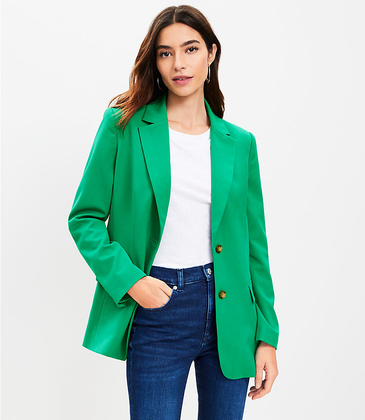 Petite Oversized Two Button Blazer image number 0