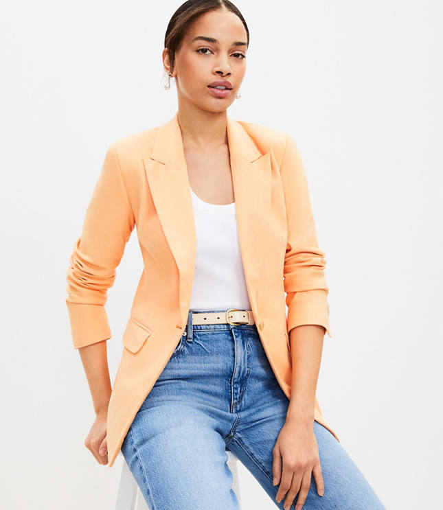 Petite Cotton Linen Modern Blazer