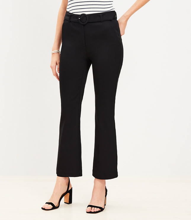 Petite Belted Sutton Kick Crop Pants