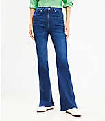 Curvy High Rise Slim Flare Jeans in Dark Wash carousel Product Image 1