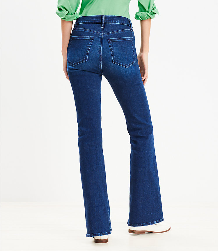 Curvy High Rise Slim Flare Jeans in Dark Wash image number null