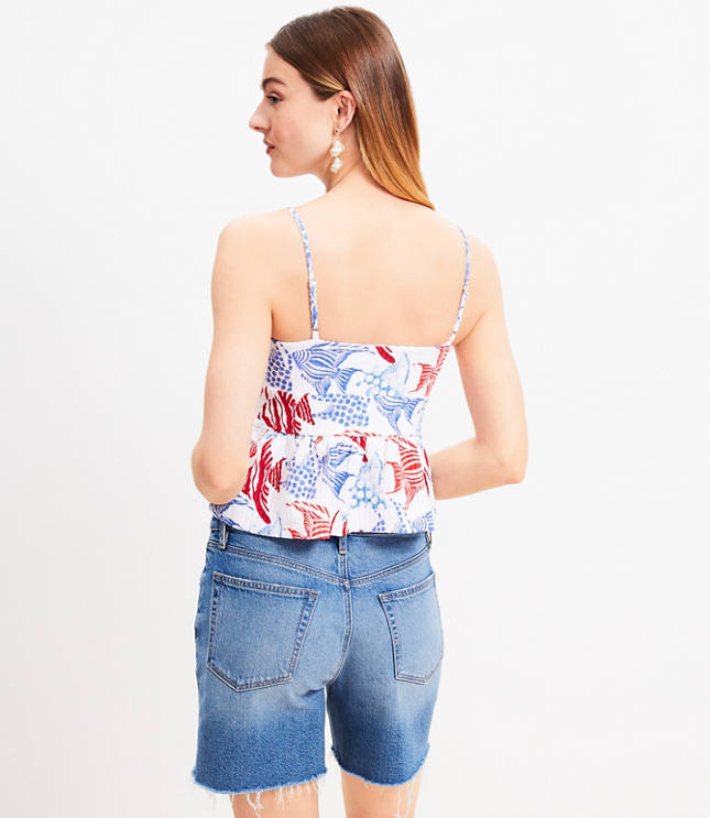 Fish Textured Tie Front Cami