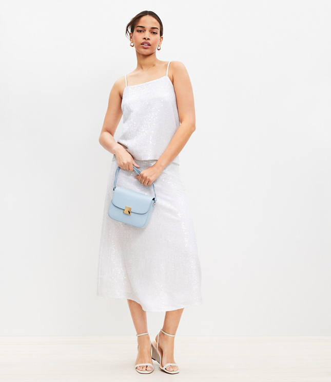 Sequin Flowy Square Neck Cami