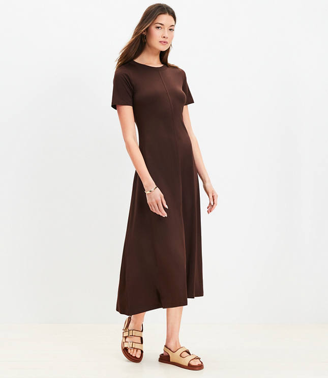 Short Sleeve Maxi Dress - Cacao Nib