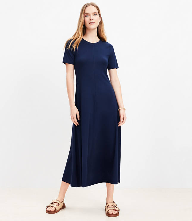 Short Sleeve Maxi Dress - Deep Space Blue