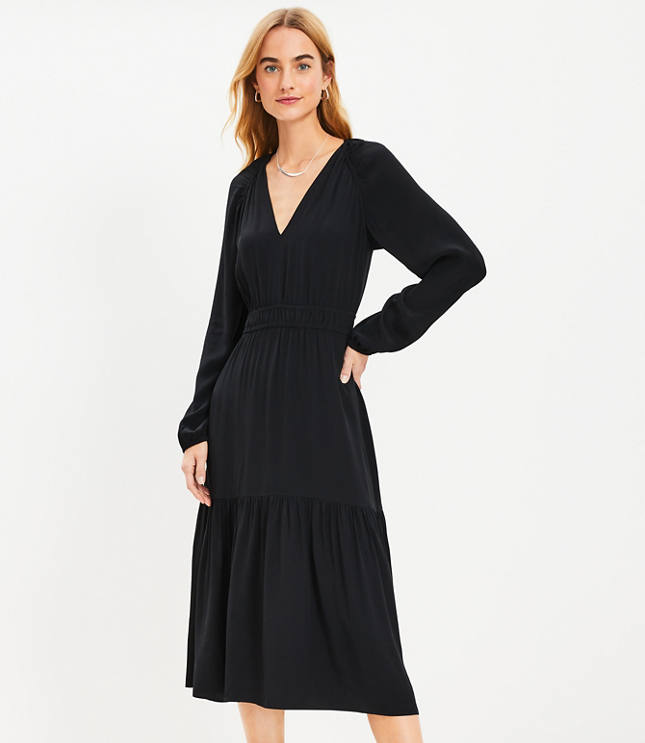 Knot Front Midi Shirtdress