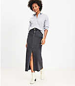 Fresh Cut Denim Maxi Skirt in Washed Black carousel Product Image 1