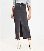 Fresh Cut Denim Maxi Skirt in Washed Black carousel Product Image 2
