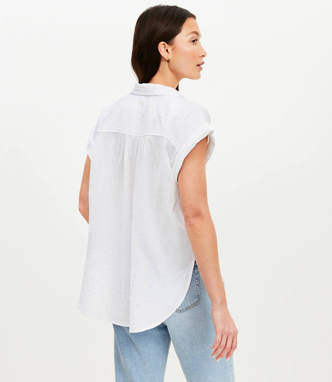 Petite Crinkle Dolman Shirt