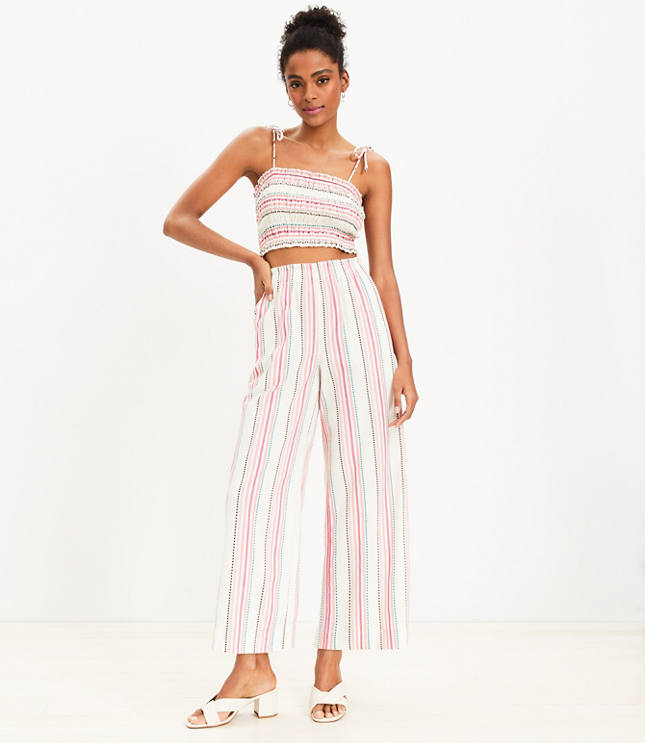 Smocked Wide Leg Pant