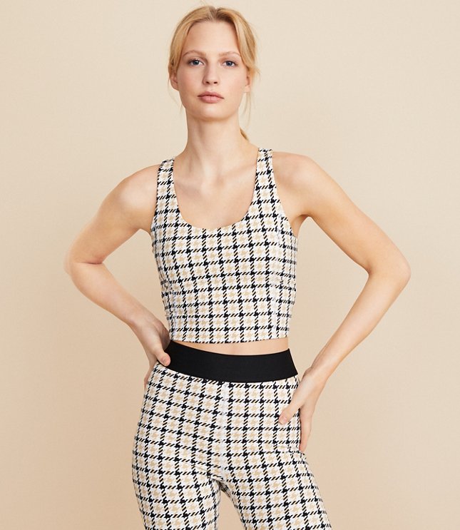 Lou & Grey Houndstooth Softsculpt Scoop Neck Racerback Bralette