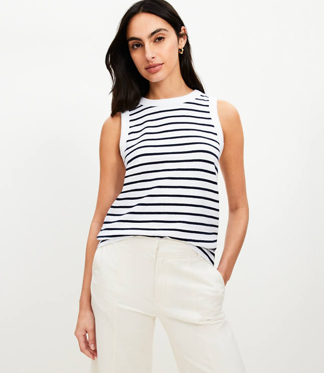 Petite Striped Harbor Tank Top