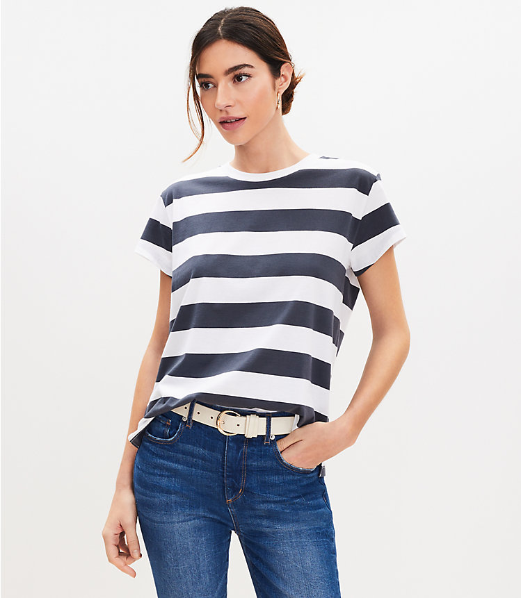 Stripe Modern Relaxed Crew Tee image number 0