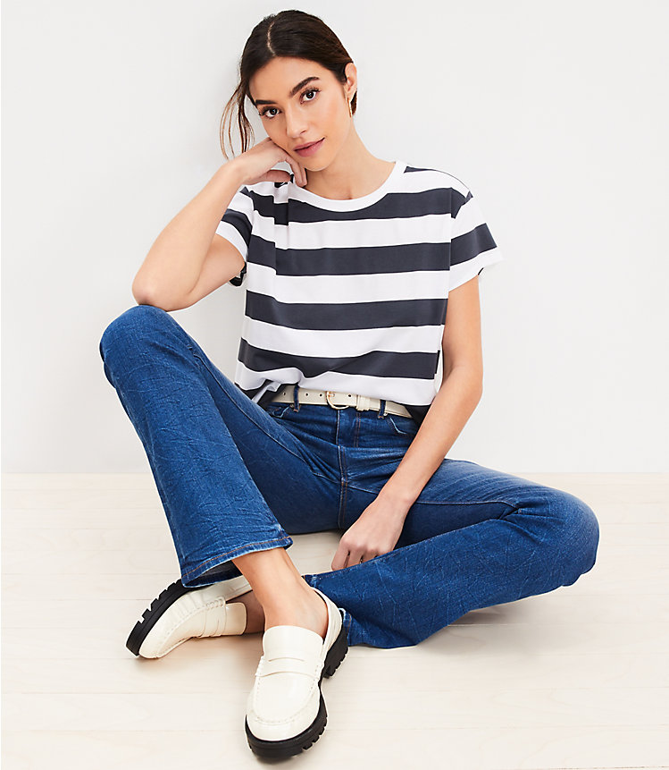 Stripe Modern Relaxed Crew Tee image number 1