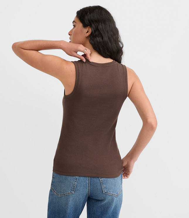 Petite Perfect Ribbed Scoop Neck Tank Top