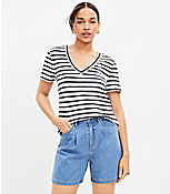 A-Line Denim Shorts in Classic Mid Wash carousel Product Image 1