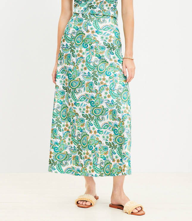 Paisley Bias Maxi Skirt